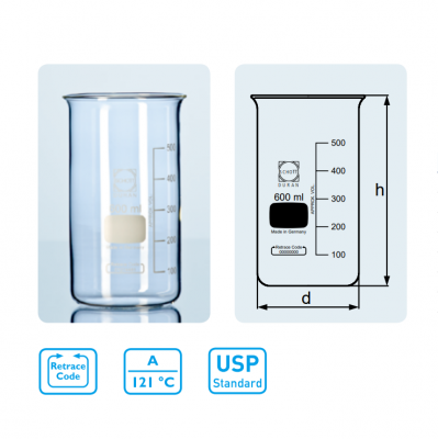 DURAN 高型烧杯 , 无倾倒口